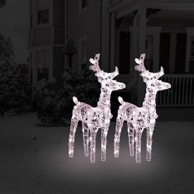 Renos de Navidad 2 unidades 80 LED blanco cálido acrílico de , Luces de Navidad - Ref: Foro24-342678, Precio: 66,19 €, Descue...