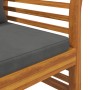 Banco jardín con cojines gris oscuro de madera maciza de acacia de , Bancos de jardín - Ref: Foro24-312140, Precio: 205,81 €,...