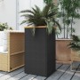 Jardinera de ratán sintético negro 40x40x80 cm de , Maceteros y jardineras - Ref: Foro24-319415, Precio: 79,17 €, Descuento: %