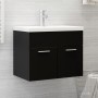 Mueble con lavabo negro brillante aglomerado de vidaXL, Tocadores de baño - Ref: Foro24-3071271, Precio: 189,04 €, Descuento: %
