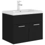 Mueble con lavabo negro brillante aglomerado de vidaXL, Tocadores de baño - Ref: Foro24-3071271, Precio: 174,31 €, Descuento: %