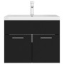 Mueble con lavabo negro brillante aglomerado de vidaXL, Tocadores de baño - Ref: Foro24-3071271, Precio: 189,04 €, Descuento: %