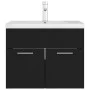 Mueble con lavabo negro brillante aglomerado de vidaXL, Tocadores de baño - Ref: Foro24-3071271, Precio: 174,31 €, Descuento: %