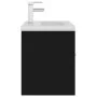 Mueble con lavabo negro brillante aglomerado de vidaXL, Tocadores de baño - Ref: Foro24-3071271, Precio: 174,31 €, Descuento: %