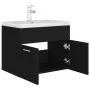 Mueble con lavabo negro brillante aglomerado de vidaXL, Tocadores de baño - Ref: Foro24-3071271, Precio: 174,31 €, Descuento: %