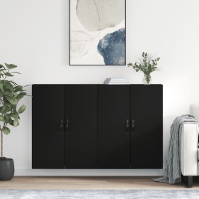 Armarios de pared 2 uds madera de ingeniería negro de , Aparadores - Ref: Foro24-3197890, Precio: 171,15 €, Descuento: %