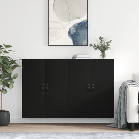 Armarios de pared 2 uds madera de ingeniería negro de , Aparadores - Ref: Foro24-3197890, Precio: 171,15 €, Descuento: %