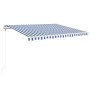 Toldo automático LED sensor de viento azul y blanco 450x350 cm de vidaXL, Toldos - Ref: Foro24-3069011, Precio: 700,36 €, Des...