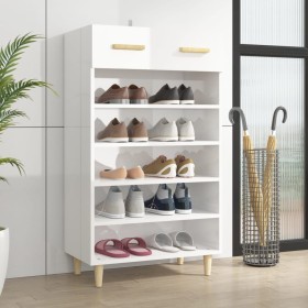 Mueble zapatero madera contrachapada blanco brillo 60x35x105 cm de , Zapateros y organizadores de calzado - Ref: Foro24-81278...