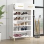 Mueble zapatero madera contrachapada blanco brillo 60x35x105 cm de , Zapateros y organizadores de calzado - Ref: Foro24-81278...