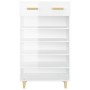 Mueble zapatero madera contrachapada blanco brillo 60x35x105 cm de , Zapateros y organizadores de calzado - Ref: Foro24-81278...
