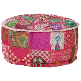 Puf redondo de pachtwork algodón hecho a mano 40x20 cm rosa de , Otomanas - Ref: Foro24-246574, Precio: 50,67 €, Descuento: %