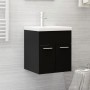 Mueble con lavabo madera de ingeniería negro de vidaXL, Tocadores de baño - Ref: Foro24-3070812, Precio: 114,77 €, Descuento: %