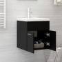 Mueble con lavabo madera de ingeniería negro de vidaXL, Tocadores de baño - Ref: Foro24-3070812, Precio: 114,77 €, Descuento: %