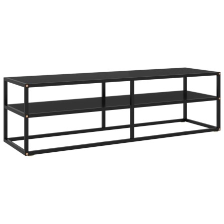 Mueble para TV negro con vidrio negro 140x40x40 cm de , Muebles TV - Ref: Foro24-322864, Precio: 120,62 €, Descuento: %