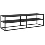 Mueble para TV negro con vidrio negro 140x40x40 cm de , Muebles TV - Ref: Foro24-322864, Precio: 120,62 €, Descuento: %
