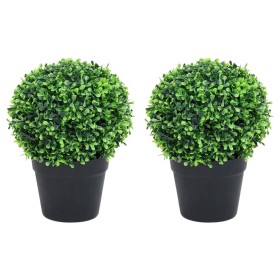 Plantas de boj artificial 2 uds forma bola maceta verde 37 cm de , Flora artificial - Ref: Foro24-336518, Precio: 76,46 €, De...