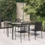 Juego de comedor jardín 5 pzas acero y cuerda de algodón negro de , Conjuntos de jardín - Ref: Foro24-3156536, Precio: 325,42...