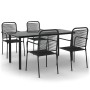 Juego de comedor jardín 5 pzas acero y cuerda de algodón negro de , Conjuntos de jardín - Ref: Foro24-3156536, Precio: 325,42...