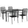 Juego de comedor jardín 5 pzas acero y cuerda de algodón negro de , Conjuntos de jardín - Ref: Foro24-3156536, Precio: 325,42...