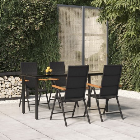 Juego comedor de jardín 5 piezas ratán sintético negro y marrón de , Conjuntos de jardín - Ref: Foro24-3156520, Precio: 397,3...