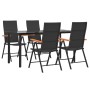 Juego comedor de jardín 5 piezas ratán sintético negro y marrón de , Conjuntos de jardín - Ref: Foro24-3156520, Precio: 397,3...