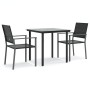 Juego de comedor para jardín 3 piezas ratán sintético y acero de , Conjuntos de jardín - Ref: Foro24-3187019, Precio: 172,27 ...
