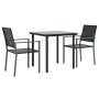 Juego de comedor para jardín 3 piezas ratán sintético y acero de , Conjuntos de jardín - Ref: Foro24-3187019, Precio: 172,27 ...