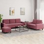 Juego de sofás 3 piezas tela rojo tinto de , Sofás - Ref: Foro24-3201912, Precio: 496,26 €, Descuento: %