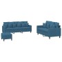 Juego de sofás con cojines 3 piezas terciopelo azul de , Sofás - Ref: Foro24-3201739, Precio: 531,90 €, Descuento: %