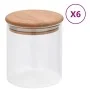 Tarros de almacenaje con tapa de bambú 6 unidades 600 ml de vidaXL, Botes de galletas - Ref: Foro24-150694, Precio: 42,35 €, ...