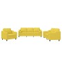 Juego de sofás con cojines 3 piezas tela amarillo claro de , Sofás - Ref: Foro24-3201791, Precio: 582,95 €, Descuento: %