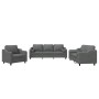 Juego de sofás con cojines 3 piezas tela gris oscuro de , Sofás - Ref: Foro24-3201787, Precio: 678,82 €, Descuento: %