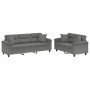 Juego de sofás con cojines 2 piezas tela microfibra gris oscuro de , Sofás - Ref: Foro24-3202352, Precio: 602,42 €, Descuento: %