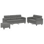 Juego de sofás con cojines 3 piezas tela microfibra gris oscuro de , Sofás - Ref: Foro24-3202346, Precio: 612,32 €, Descuento: %