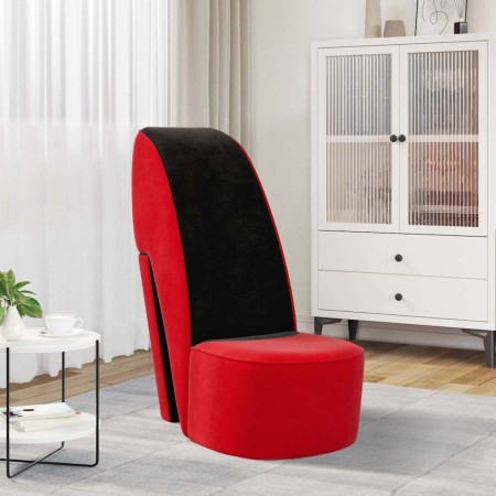 Sillón con forma de zapato de tacón terciopelo rojo en Sillones | Comprar online en Foru.es