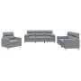 Juego de sofás con cojines 3 piezas tela gris claro de , Sofás - Ref: Foro24-3201552, Precio: 635,02 €, Descuento: %