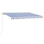 Toldo retráctil manual azul y blanco 400x350 cm de vidaXL, Toldos - Ref: Foro24-3068976, Precio: 346,06 €, Descuento: %