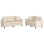 Juego de sofás con cojines 2 piezas tela microfibra beige de , Sofás - Ref: Foro24-3202331, Precio: 569,67 €, Descuento: %
