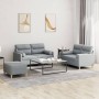 Juego de sofás con cojines 3 piezas tela gris claro de , Sofás - Ref: Foro24-3201592, Precio: 497,90 €, Descuento: %