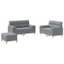 Juego de sofás con cojines 3 piezas tela gris claro de , Sofás - Ref: Foro24-3201592, Precio: 497,90 €, Descuento: %