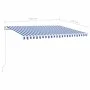 Toldo retráctil manual azul y blanco 400x350 cm de vidaXL, Toldos - Ref: Foro24-3068976, Precio: 346,06 €, Descuento: %