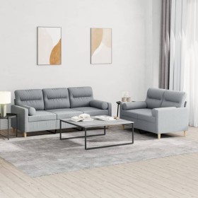 Juego de sofás con cojines 2 piezas tela gris claro de , Sofás - Ref: Foro24-3201616, Precio: 497,53 €, Descuento: %