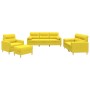 Juego de sofás con cojines 4 piezas tela amarillo claro de , Sofás - Ref: Foro24-3201565, Precio: 629,70 €, Descuento: %