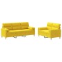 Juego de sofás con cojines 2 piezas tela amarillo claro de , Sofás - Ref: Foro24-3201621, Precio: 464,39 €, Descuento: %