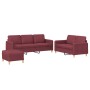Juego de sofás con cojines 3 piezas tela rojo tinto de , Sofás - Ref: Foro24-3202132, Precio: 510,04 €, Descuento: %