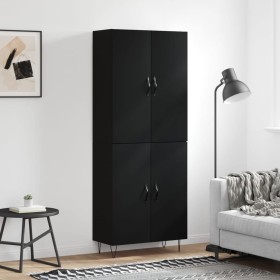 Aparador alto madera contrachapada negro 69,5x34x180 cm de , Aparadores - Ref: Foro24-3198058, Precio: 154,23 €, Descuento: %