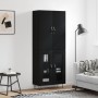 Aparador alto madera contrachapada negro 69,5x34x180 cm de , Aparadores - Ref: Foro24-3198066, Precio: 170,43 €, Descuento: %