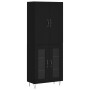 Aparador alto madera contrachapada negro 69,5x34x180 cm de , Aparadores - Ref: Foro24-3198066, Precio: 170,43 €, Descuento: %