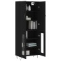 Aparador alto madera contrachapada negro 69,5x34x180 cm de , Aparadores - Ref: Foro24-3198066, Precio: 170,43 €, Descuento: %